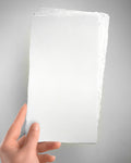 Handgeschöpftes Büttenpapier im DIN lang Format für Menükarten oder Gutscheine.